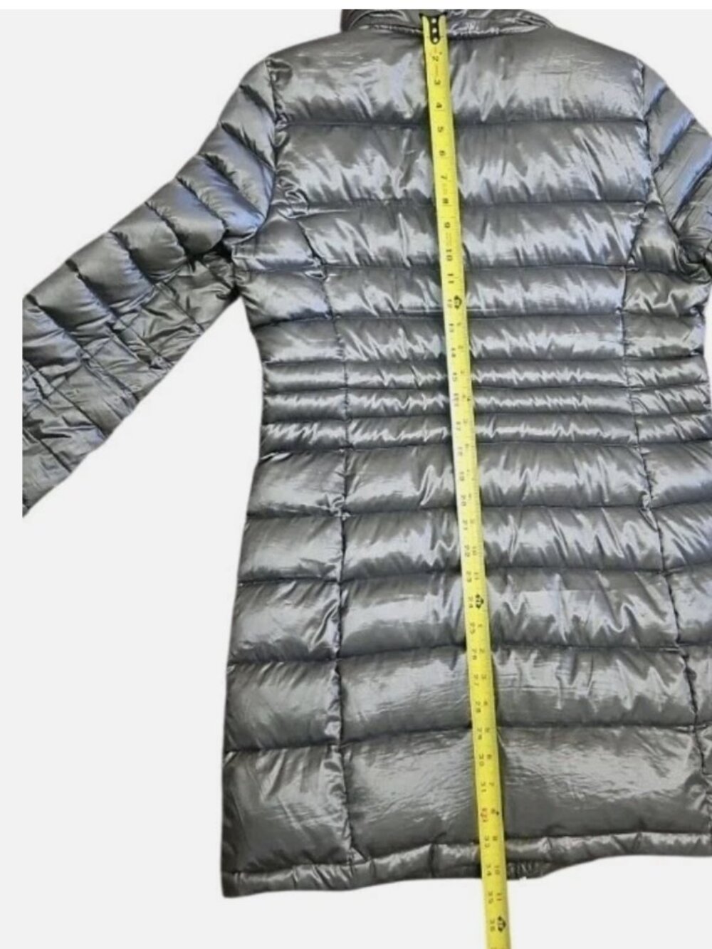 Andrew Marc Packable Down Puffer Silver Pewter Coat Womens Medium - Picture 7 of 8